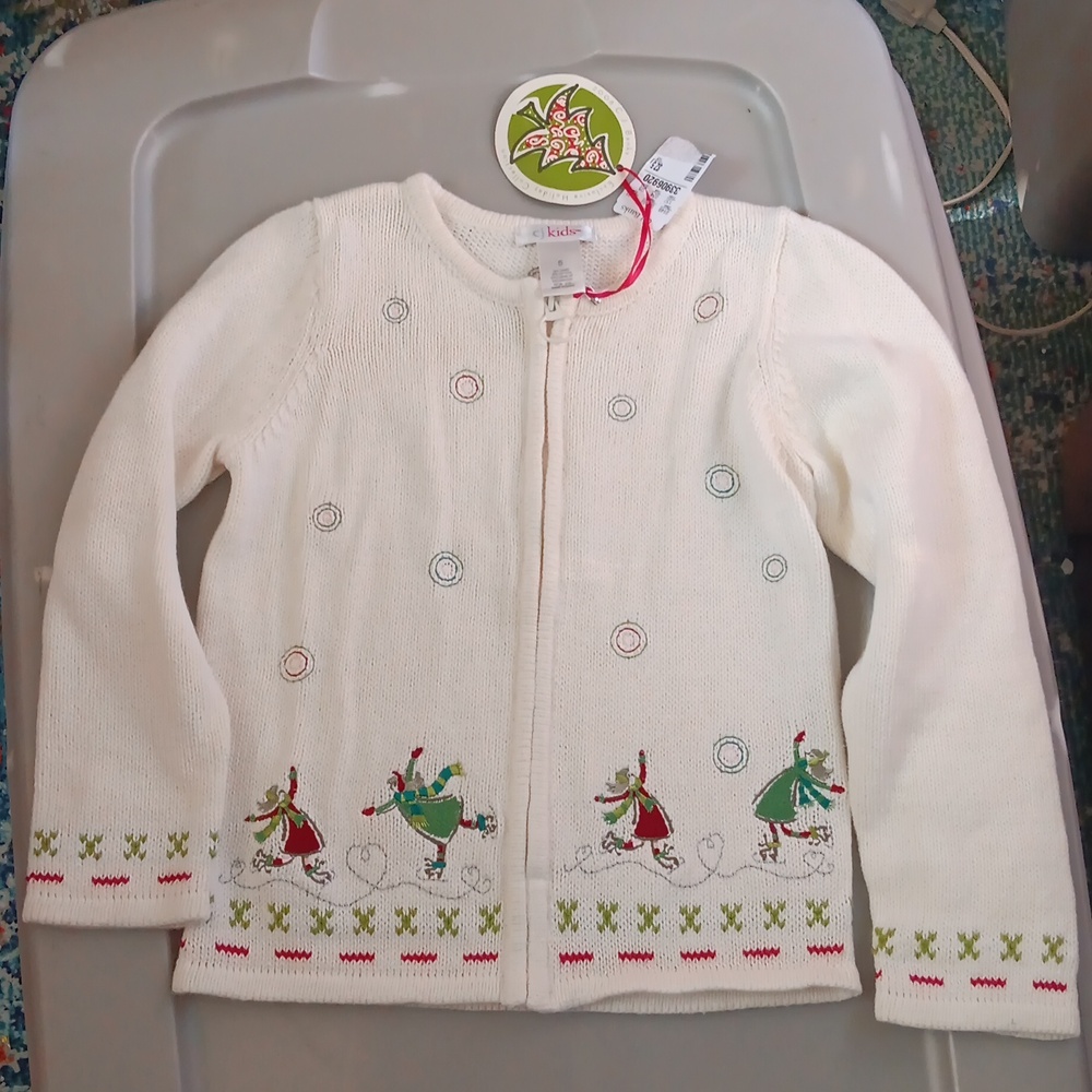 CJ Kids zip up christmas sweater